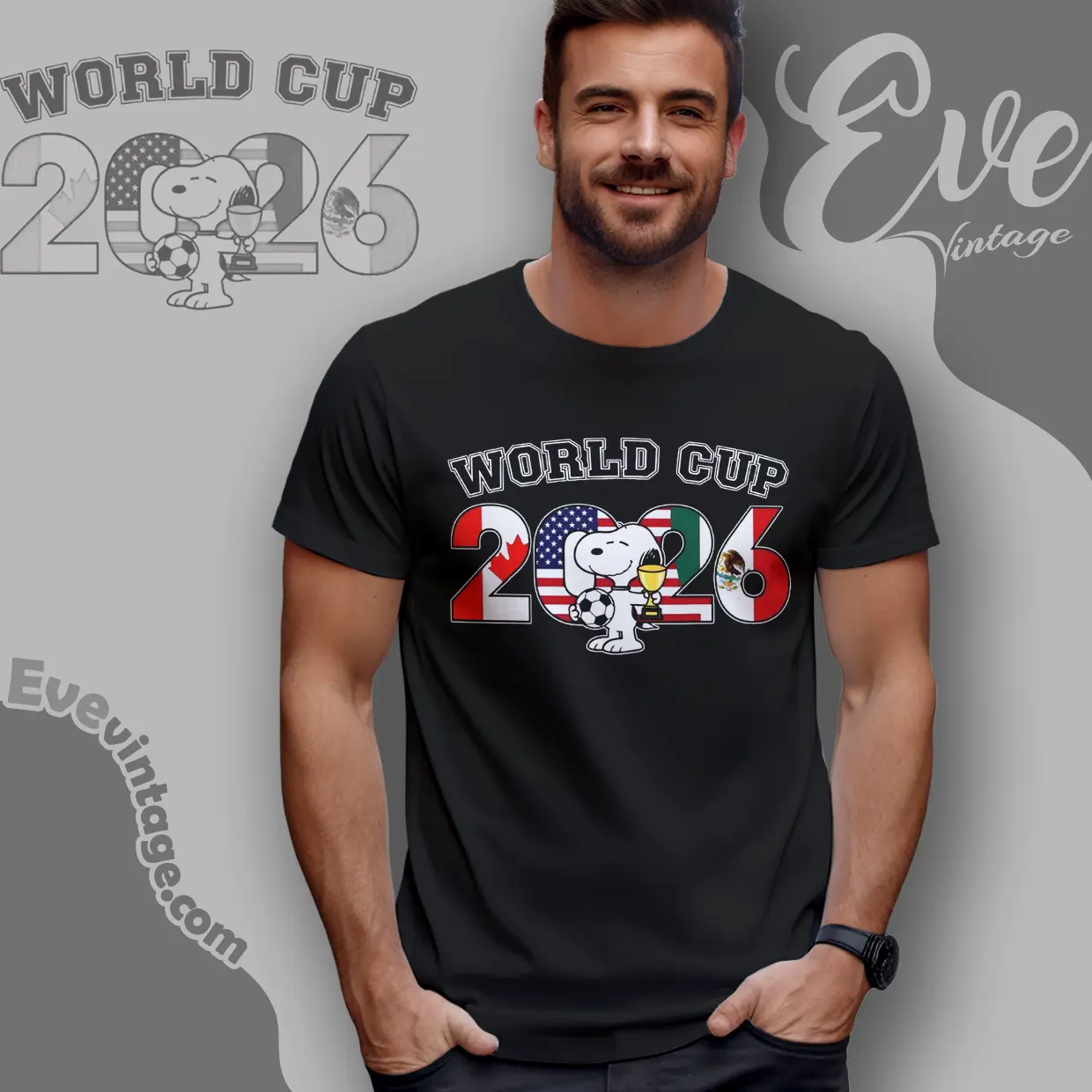 Snoopy Football World Cup 2026 Trophy T shirt Snoopy Football World Cup 2026 Trophy T shirt