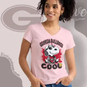 Snoopy Georgia Bulldogs Cool V Neck TShirt