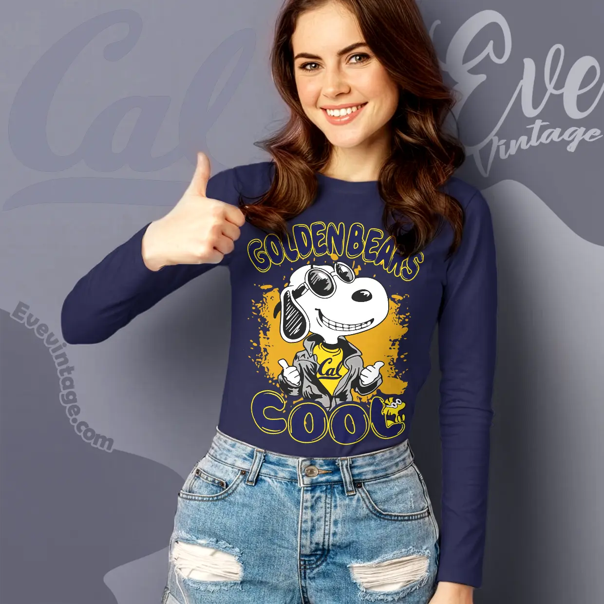 Snoopy Golden Bears Cool Long Sleeve Tee Snoopy Golden Bears Cool Long Sleeve Tee