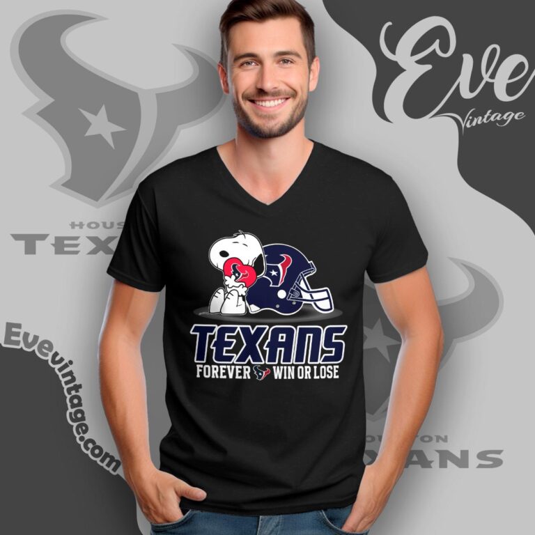 Snoopy Houston Texans Forever Win Or Lose Shirt V Neck TShirt Snoopy Houston Texans Forever Win Or Lose Shirt V Neck TShirt