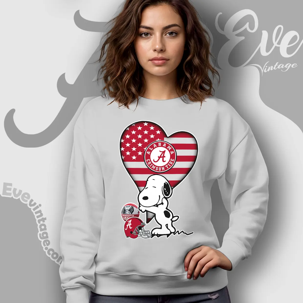 Snoopy Hugs Alabama Crimson Tide Heart Sweatshirt Snoopy Hugs Alabama Crimson Tide Heart Sweatshirt