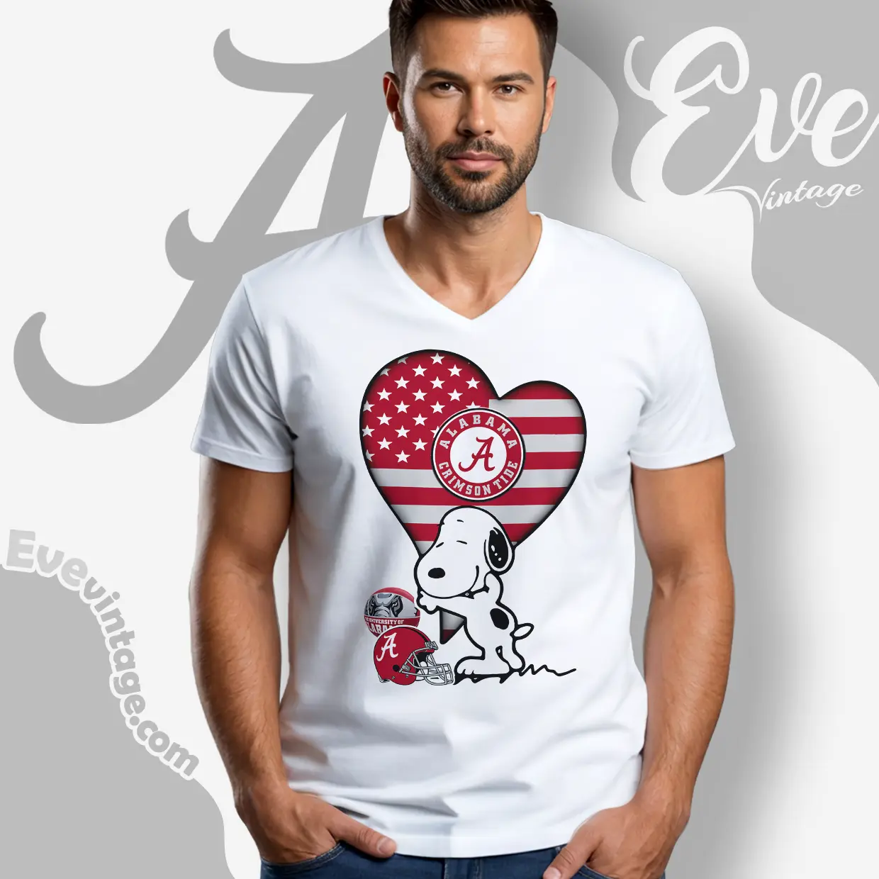 Snoopy Hugs Alabama Crimson Tide Heart V Neck TShirt Snoopy Hugs Alabama Crimson Tide Heart V Neck TShirt