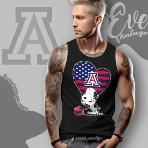 Snoopy Hugs Arizona Wildcats Heart Tank Top Racerback