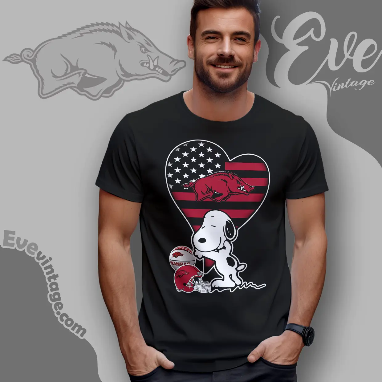 Snoopy Hugs Arkansas Razorbacks Heart T shirt Snoopy Hugs Arkansas Razorbacks Heart T shirt