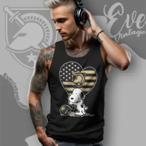 Snoopy Hugs Army Black Knights Heart Shirt Tank Top Racerback
