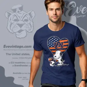 Snoopy Hugs Auburn Tigers Heart T shirt
