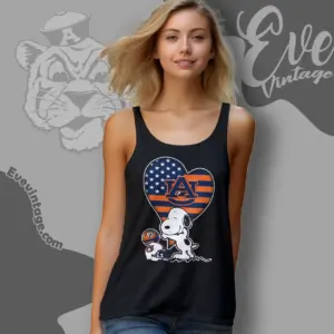 Snoopy Hugs Auburn Tigers Heart Tank Top Racerback