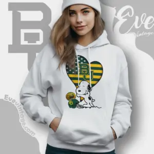 Snoopy Hugs Baylor Bears Heart Hoodie