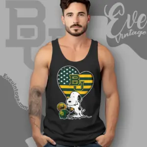 Snoopy Hugs Baylor Bears Heart Tank Top Racerback