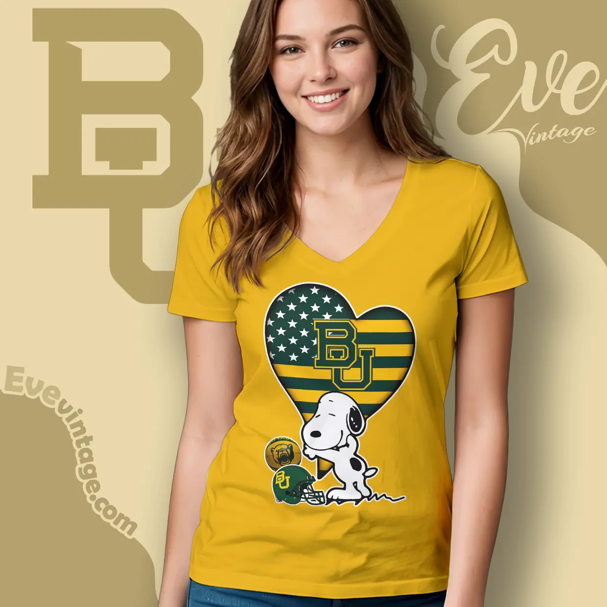 Snoopy Hugs Baylor Bears Heart V Neck TShirt Snoopy Hugs Baylor Bears Heart V Neck TShirt