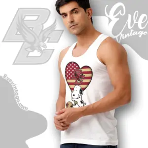 Snoopy Hugs Boston College Eagles Heart Tank Top Racerback