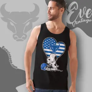 Snoopy Hugs Buffalo Bulls Heart Tank Top Racerback