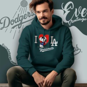 Snoopy I Love Los Angeles Dodgers Yamamoto Shirt Hoodie