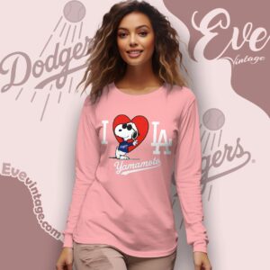 Snoopy I Love Los Angeles Dodgers Yamamoto Shirt Long Sleeve Tee