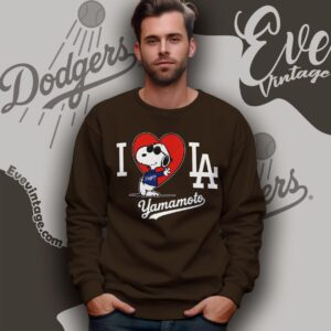 Snoopy I Love Los Angeles Dodgers Yamamoto Shirt Sweatshirt