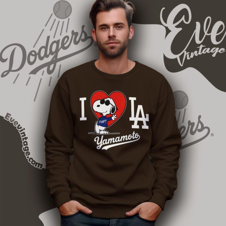 Snoopy I Love Los Angeles Dodgers Yamamoto Shirt Sweatshirt Snoopy I Love Los Angeles Dodgers Yamamoto Shirt Sweatshirt