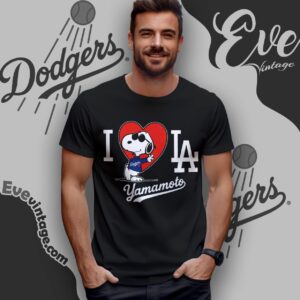 Snoopy I Love Los Angeles Dodgers Yamamoto Shirt T shirt