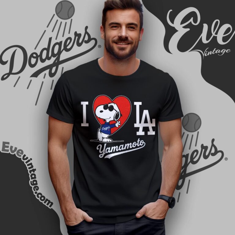 Snoopy I Love Los Angeles Dodgers Yamamoto Shirt T shirt Snoopy I Love Los Angeles Dodgers Yamamoto Shirt T shirt