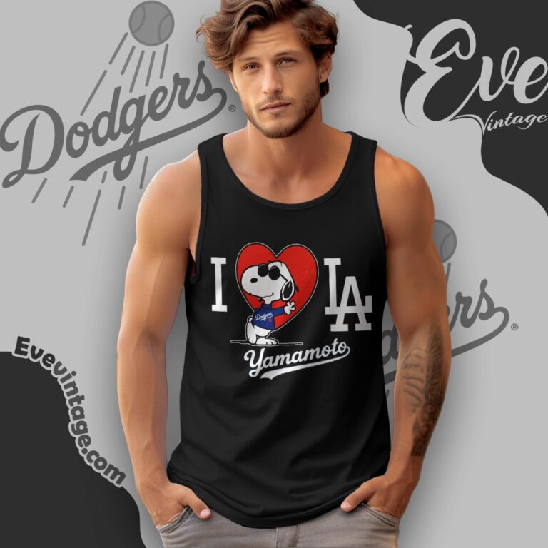Snoopy I Love Los Angeles Dodgers Yamamoto Shirt Tank Top Racerback Snoopy I Love Los Angeles Dodgers Yamamoto Shirt Tank Top Racerback