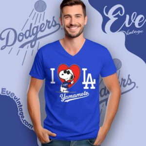 Snoopy I Love Los Angeles Dodgers Yamamoto Shirt