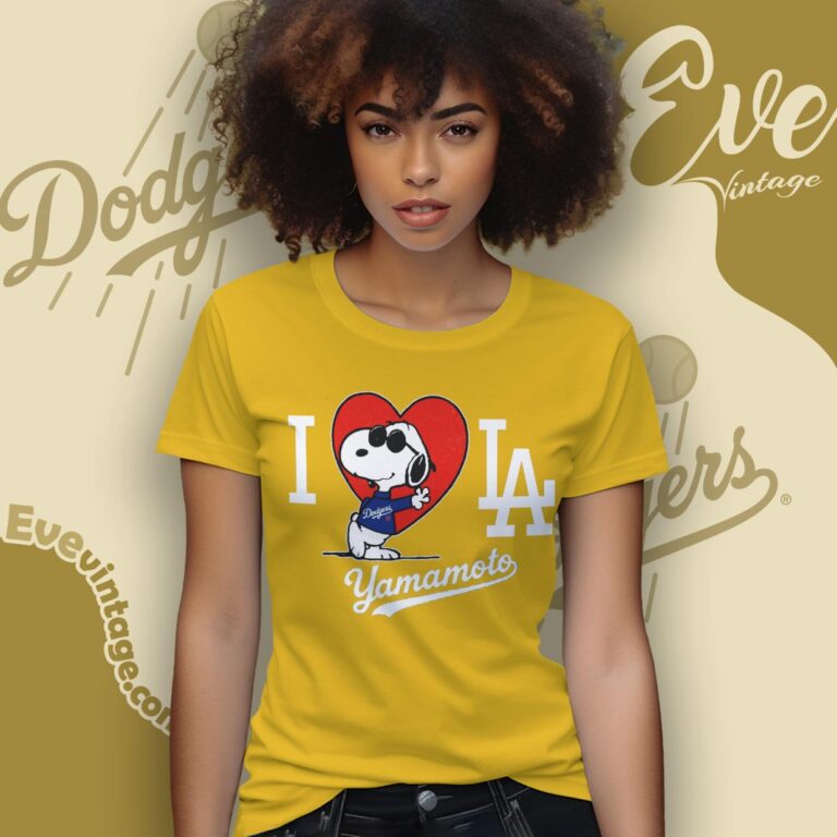 Snoopy I Love Los Angeles Dodgers Yamamoto Shirt Women T shirt Snoopy I Love Los Angeles Dodgers Yamamoto Shirt Women T shirt