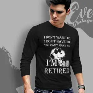 Snoopy Im Retired Long Sleeve Tee