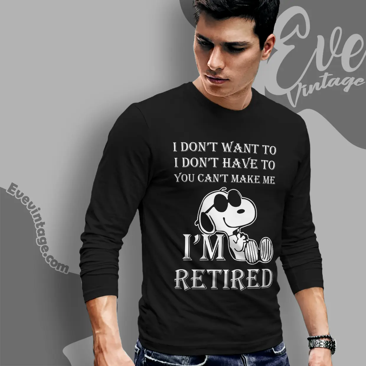 Snoopy Im Retired Long Sleeve Tee Snoopy Im Retired Long Sleeve Tee