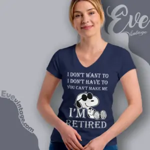 Snoopy Im Retired V Neck TShirt
