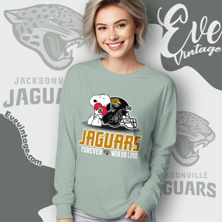 Snoopy Jacksonville Jaguars Forever Win Or Lose Shirt Long Sleeve Tee Snoopy Jacksonville Jaguars Forever Win Or Lose Shirt Long Sleeve Tee