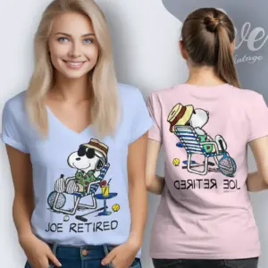 Snoopy Joe Retired V Neck TShirt