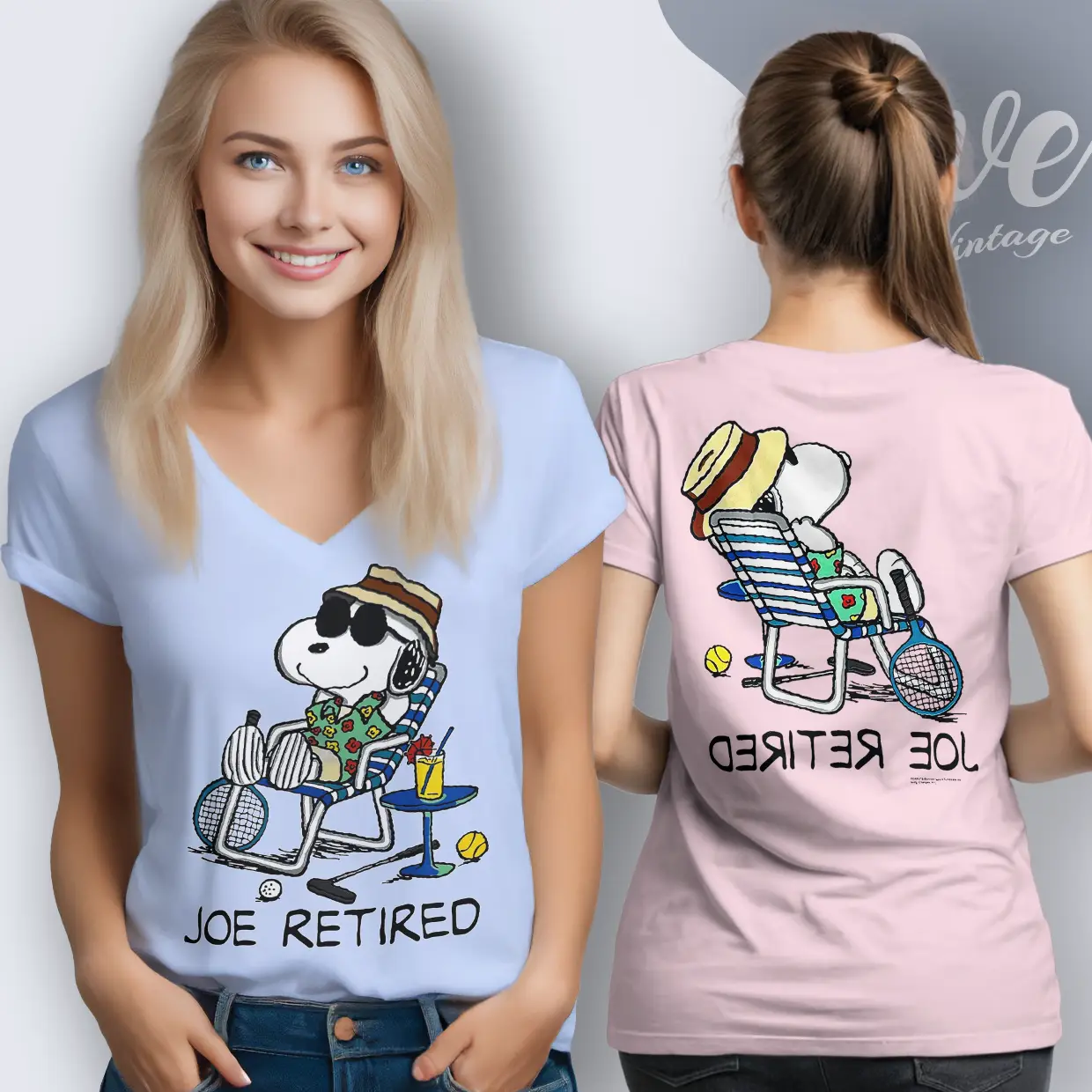 Snoopy Joe Retired V Neck TShirt Snoopy Joe Retired V Neck TShirt