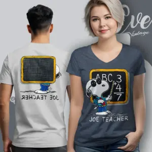 Snoopy Joe Teacher Vintage V Neck TShirt