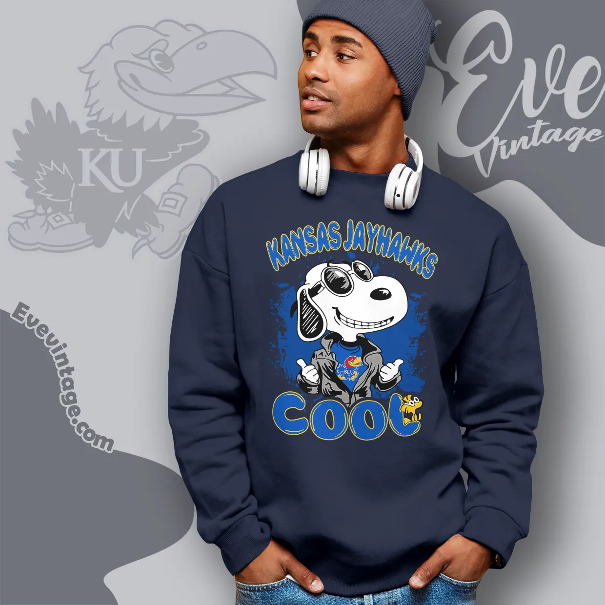 Snoopy Kansas Jayhawks Cool Sweatshirt Snoopy Kansas Jayhawks Cool Sweatshirt