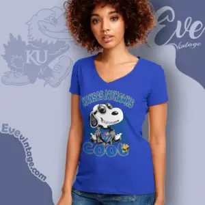 Snoopy Kansas Jayhawks Cool V Neck TShirt