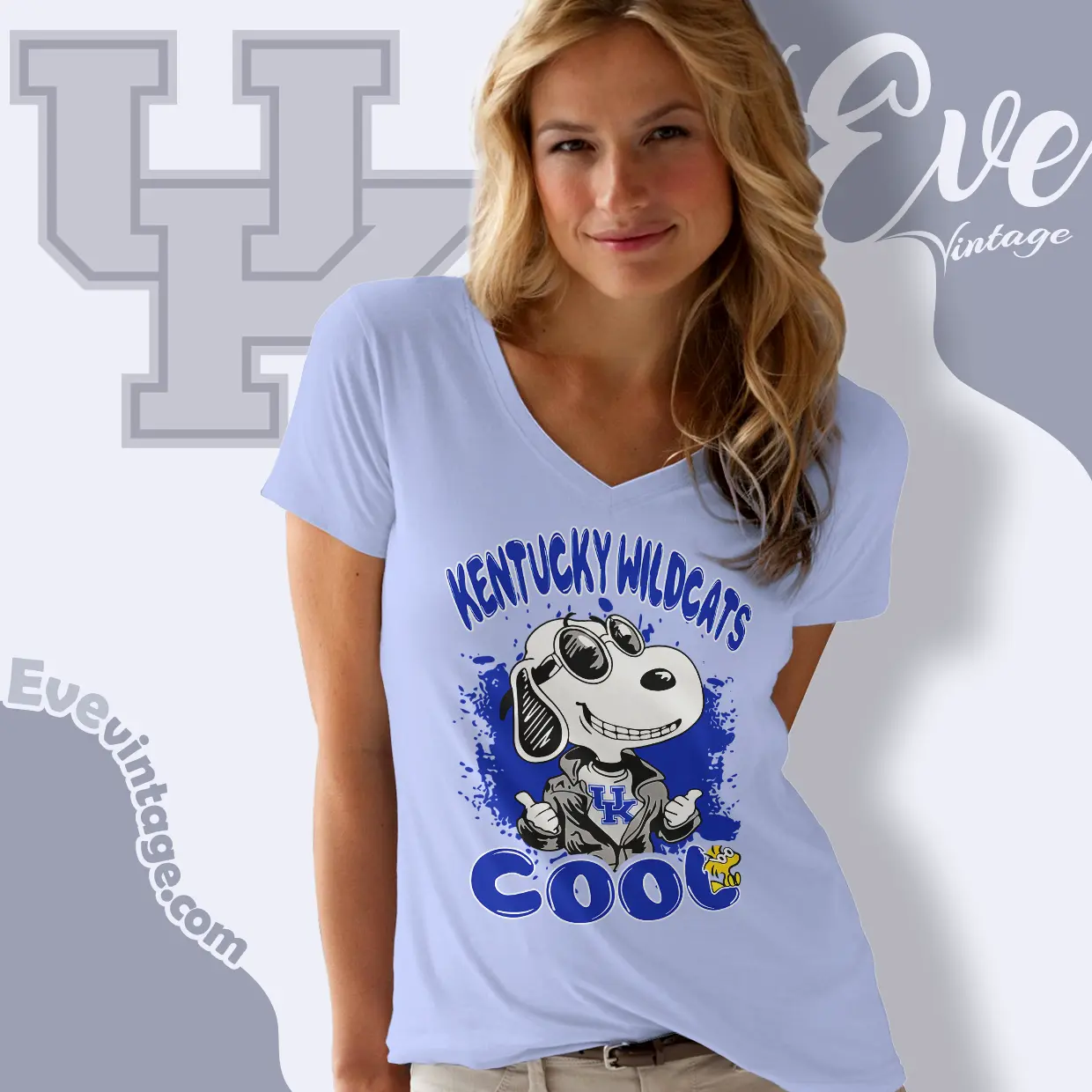 Snoopy Kentucky Wildcats Cool V Neck TShirt Snoopy Kentucky Wildcats Cool V Neck TShirt