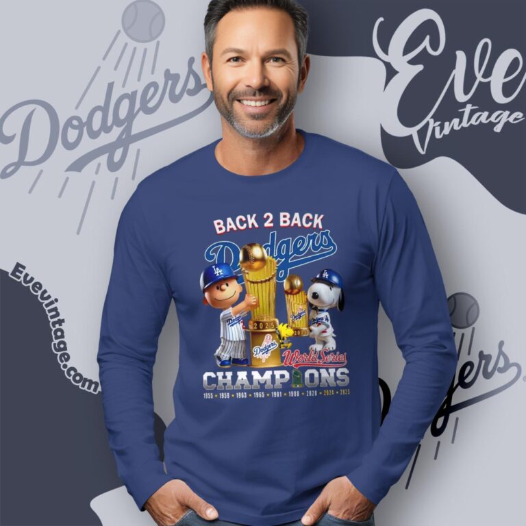 Snoopy La Dodgers Back To Back 2025 Shirt Peanuts World Series Champions Tee Long Sleeve Tee Snoopy La Dodgers Back To Back 2025 Shirt Peanuts World Series Champions Tee Long Sleeve Tee