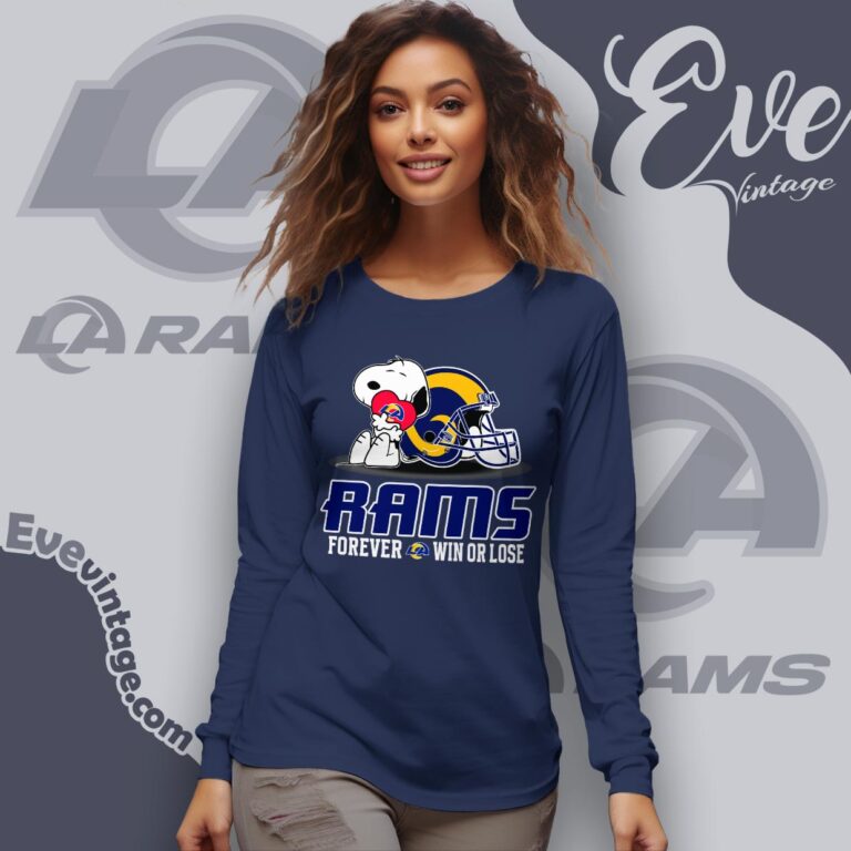 Snoopy Los Angeles Rams Forever Win Or Lose Shirt Long Sleeve Tee Snoopy Los Angeles Rams Forever Win Or Lose Shirt Long Sleeve Tee