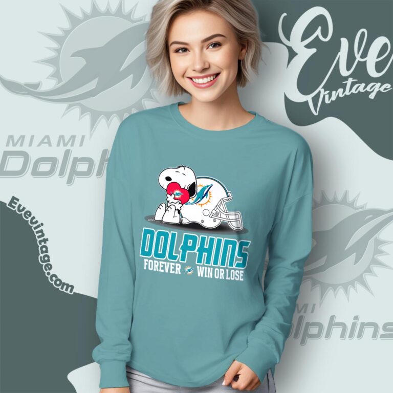 Snoopy Miami Dolphins Forever Win Or Lose Shirt Long Sleeve Tee Snoopy Miami Dolphins Forever Win Or Lose Shirt Long Sleeve Tee