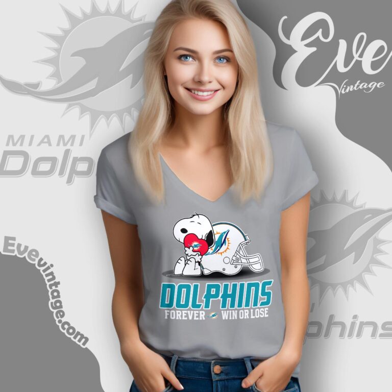 Snoopy Miami Dolphins Forever Win Or Lose Shirt V Neck TShirt Snoopy Miami Dolphins Forever Win Or Lose Shirt V Neck TShirt