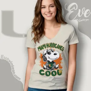 Snoopy Miami Hurricanes Cool V Neck TShirt