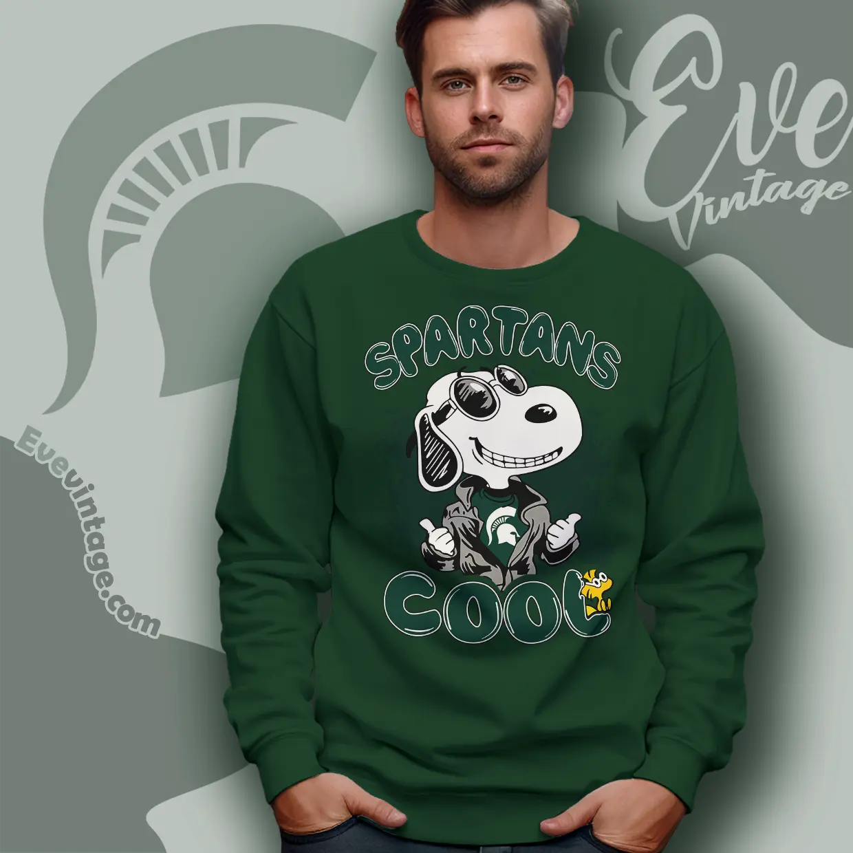 Snoopy Michigan State Spartans Cool Sweatshirt Snoopy Michigan State Spartans Cool Sweatshirt