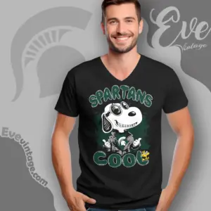 Snoopy Michigan State Spartans Cool V Neck TShirt