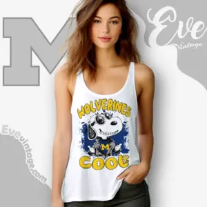 Snoopy Michigan Wolverines Cool Tank Top Racerback