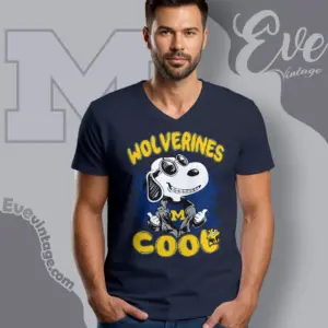 Snoopy Michigan Wolverines Cool V Neck TShirt