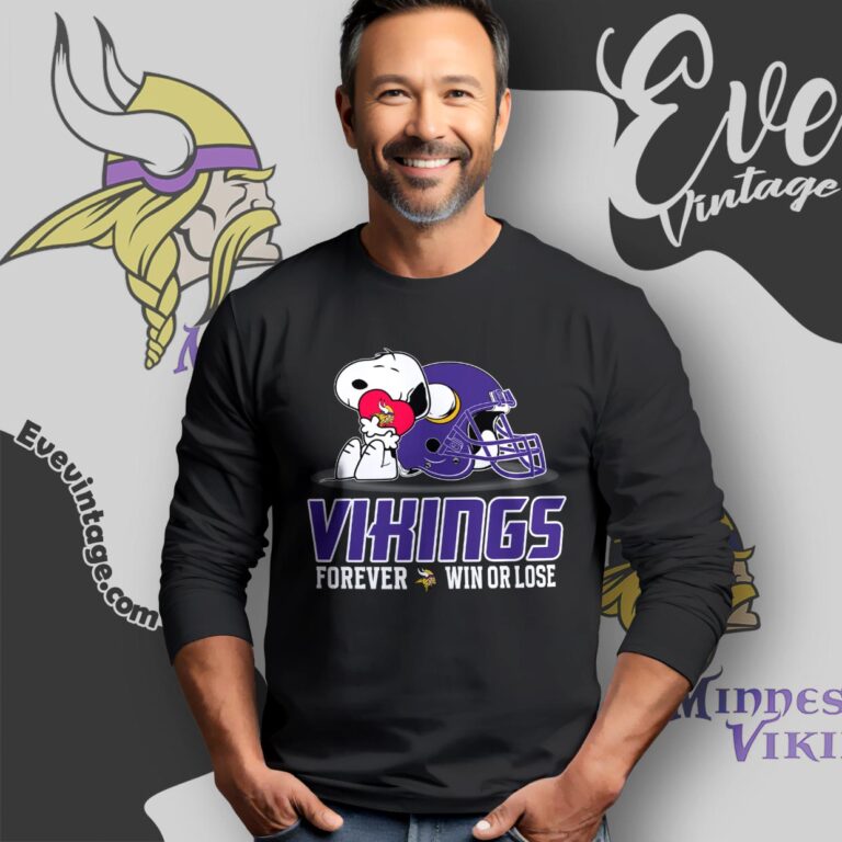 Snoopy Minnesota Vikings Forever Win Or Lose Shirt Long Sleeve Tee Snoopy Minnesota Vikings Forever Win Or Lose Shirt Long Sleeve Tee