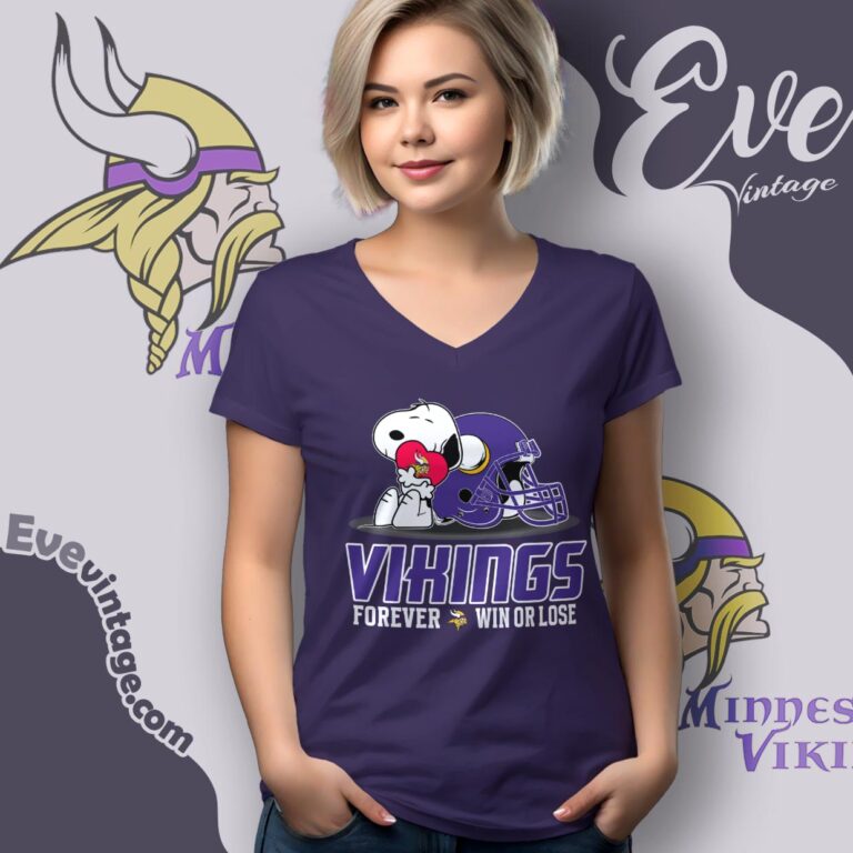 Snoopy Minnesota Vikings Forever Win Or Lose Shirt V Neck TShirt Snoopy Minnesota Vikings Forever Win Or Lose Shirt V Neck TShirt