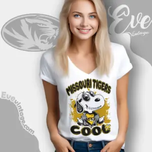 Snoopy Missouri Tigers Cool V Neck TShirt