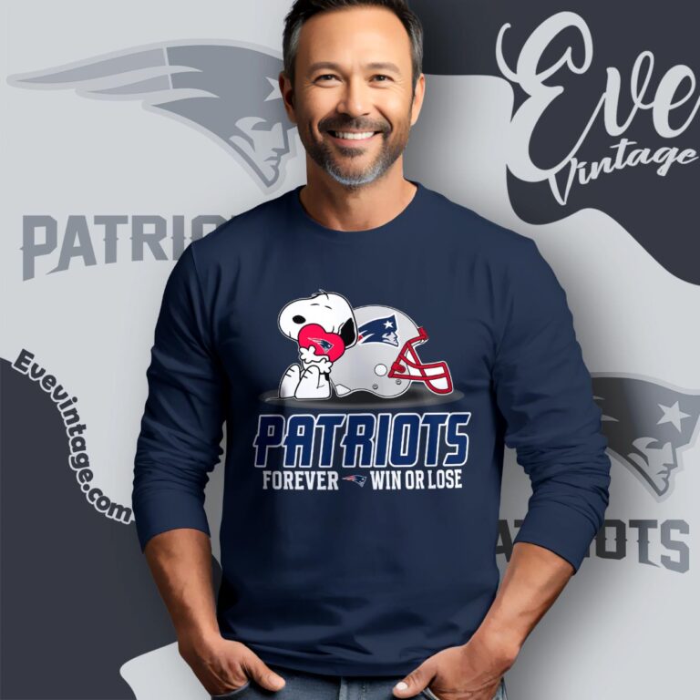 Snoopy New England Patriots Forever Win Or Lose Shirt Long Sleeve Tee Snoopy New England Patriots Forever Win Or Lose Shirt Long Sleeve Tee