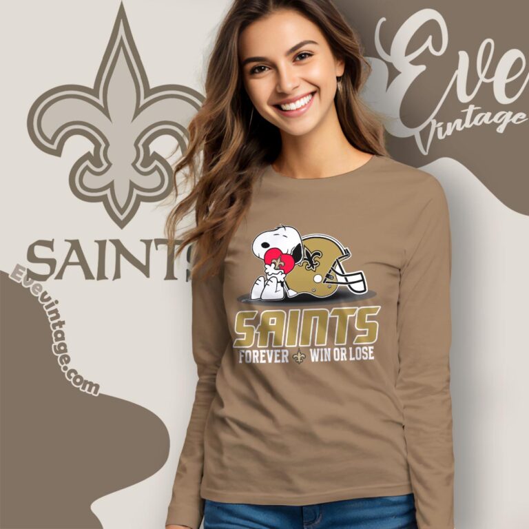 Snoopy New Orleans Saints Forever Win Or Lose Shirt Long Sleeve Tee Snoopy New Orleans Saints Forever Win Or Lose Shirt Long Sleeve Tee