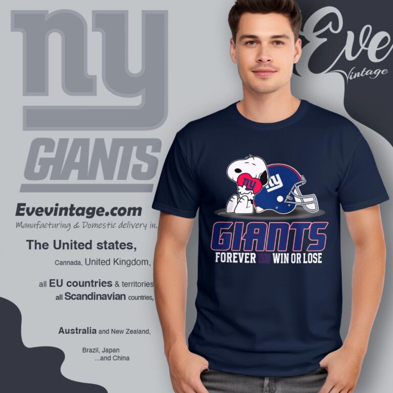 Snoopy New York Giants Forever Win Or Lose Shirt T shirt Snoopy New York Giants Forever Win Or Lose Shirt T shirt